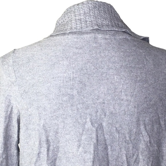 Soft Surroundings Miranda Wool Blend Wrap Cardigan Sweater Grey 2AU10 Small - Picture 6 of 9